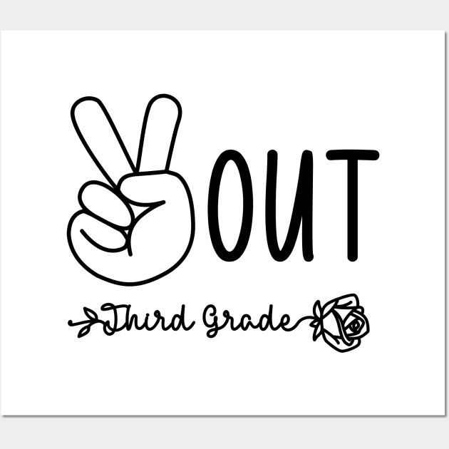 Peace Out 3rd Grade Tie Dye Last Day Of School Graduation Wall Art by ALLAMDZ